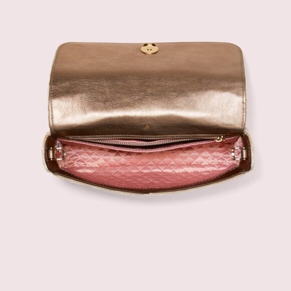 New Kate Spade Bowie Velvet Mini Top Handle Bag Pink Velvet Evening Purse - Picture 8 of 9